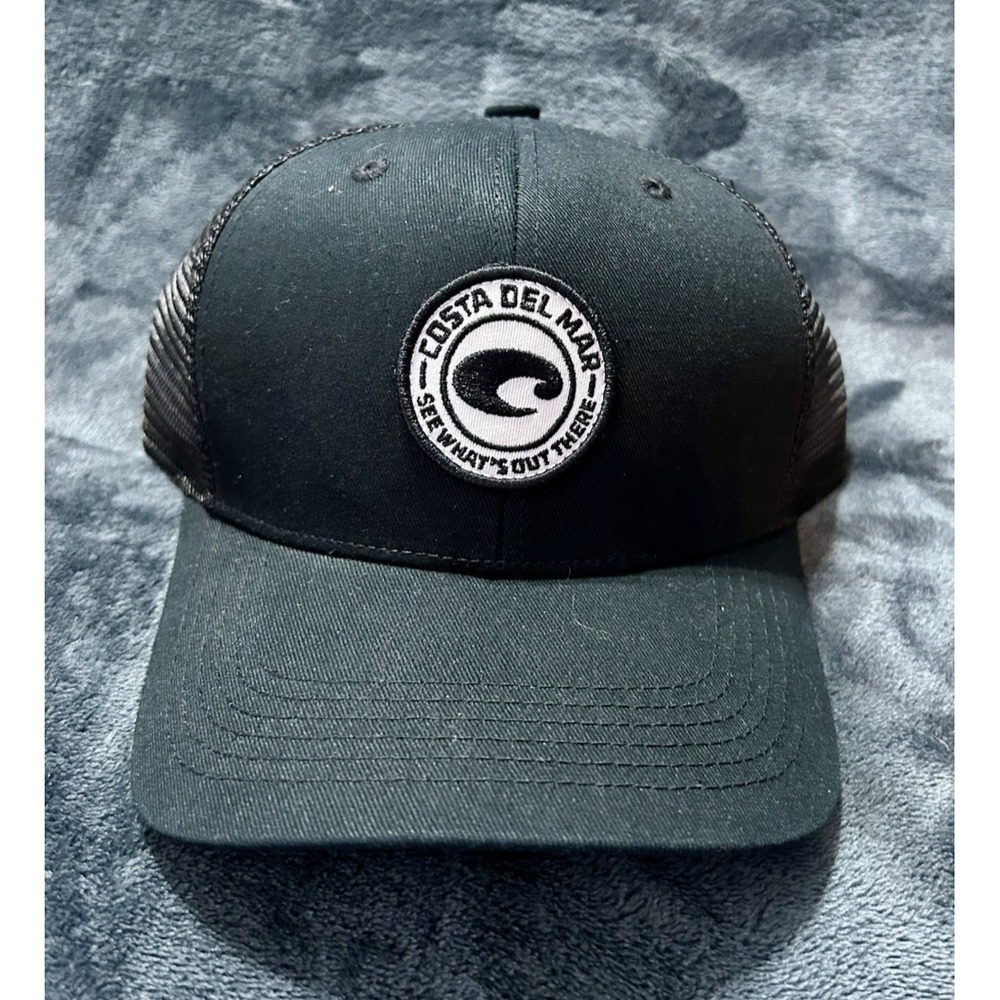 Costa Del Mar Medallion Trucker Hat Black  Adjustable (Y1)